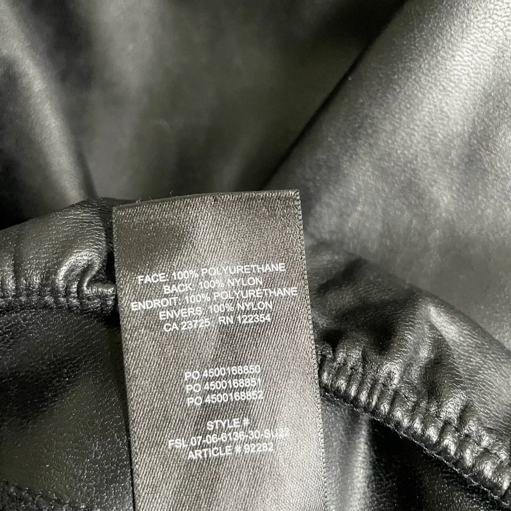 Wilfred Free Faux Leather Leggings Black High Rise Elastic Waist Stretch Pants L - Picture 6 of 7